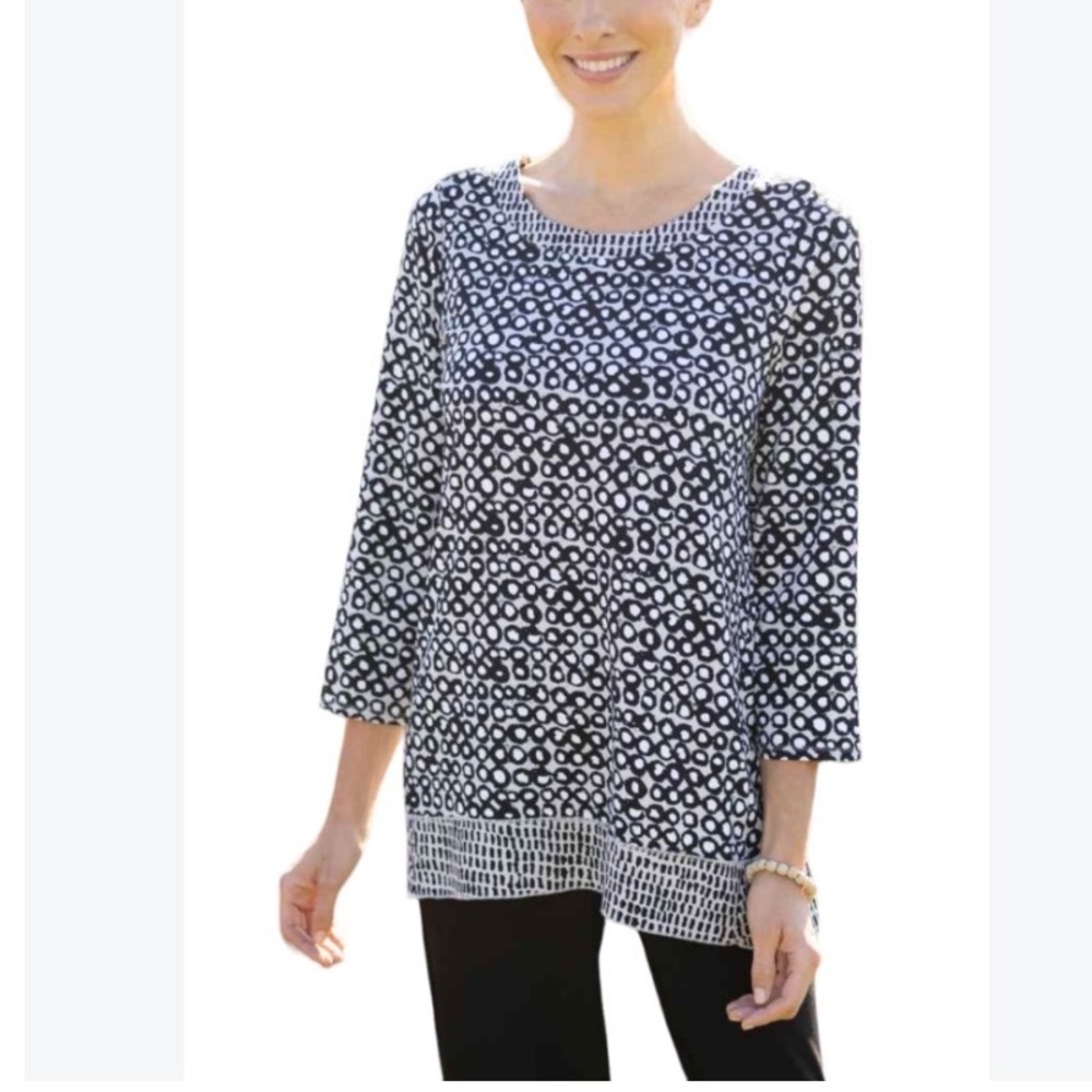 Habitat Blue Abstract Print Tunic Top XS
